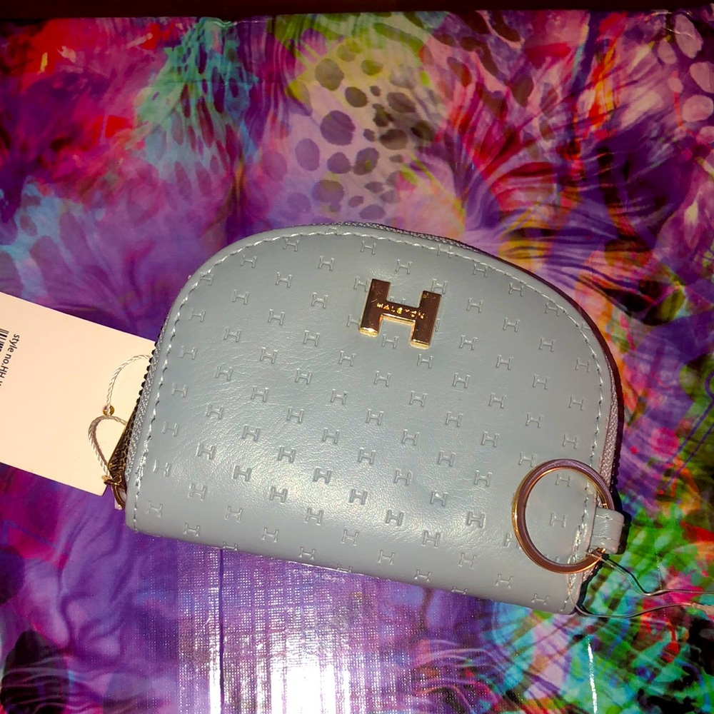 H by Halston logo embossed wallet pouch